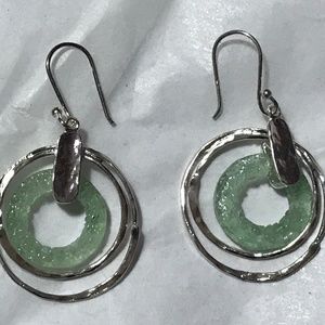 Or Paz Israel Roman Glass Sterling Silver earrings